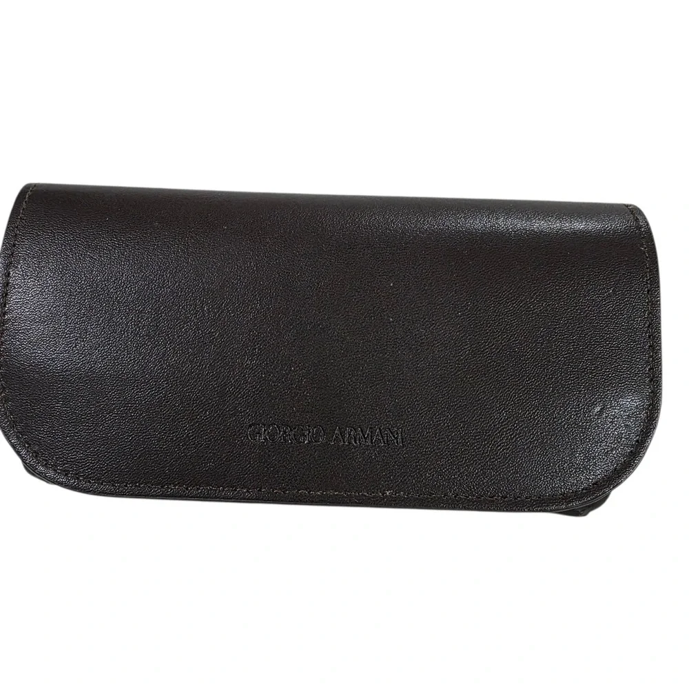 Giorgio Armani Matte Leather Glass Sunglass Case Storage Brown Frame of‎ Life